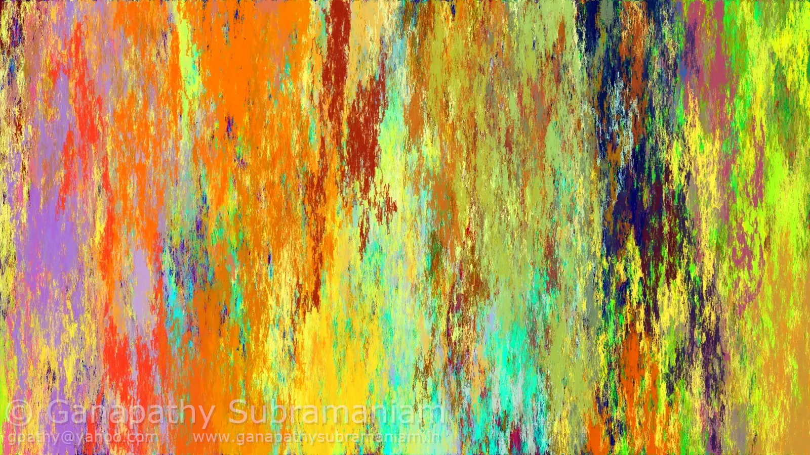 Algorithmic abstract work with layered vertical fields of shifting colour