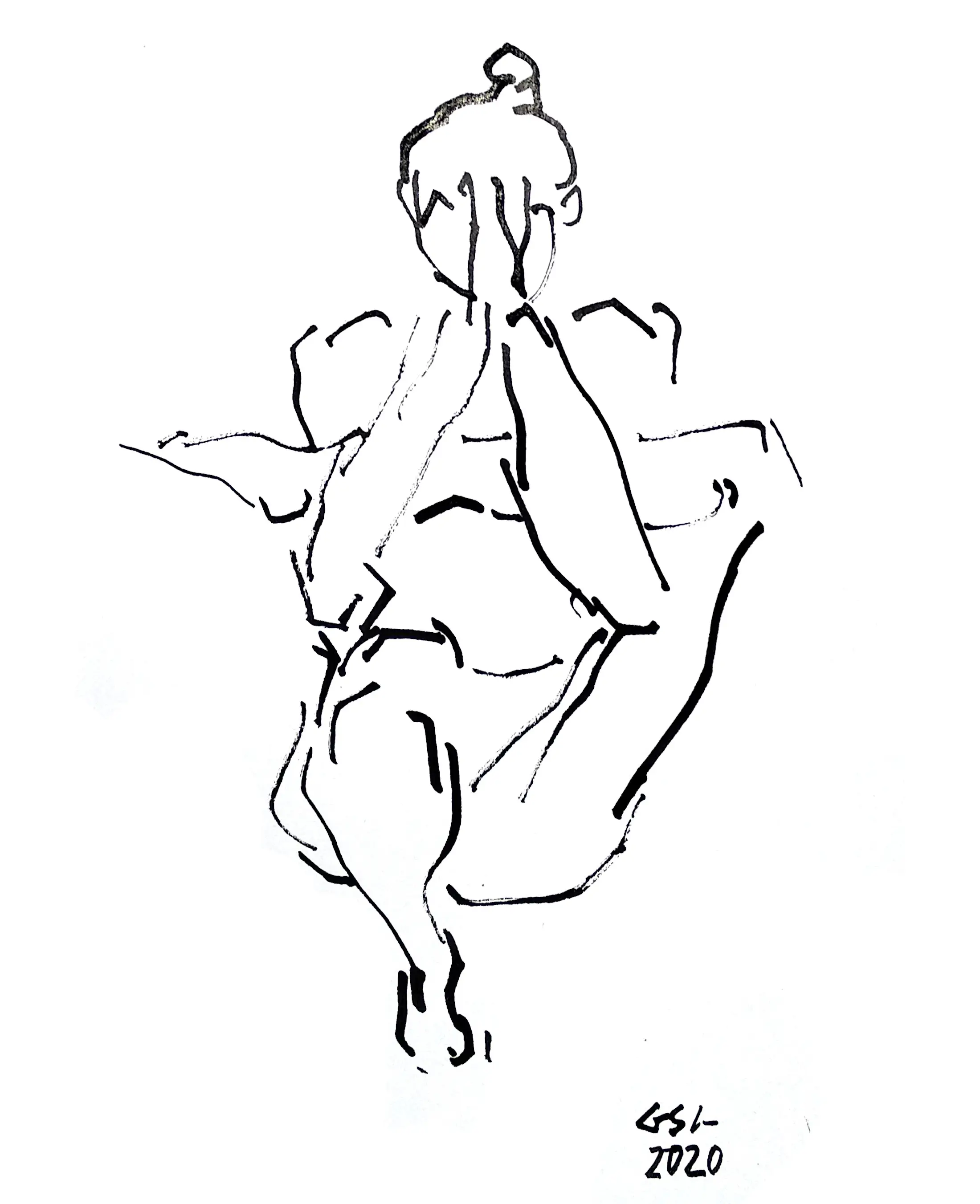 Rapid gestural figure drawing focused on movement and posture