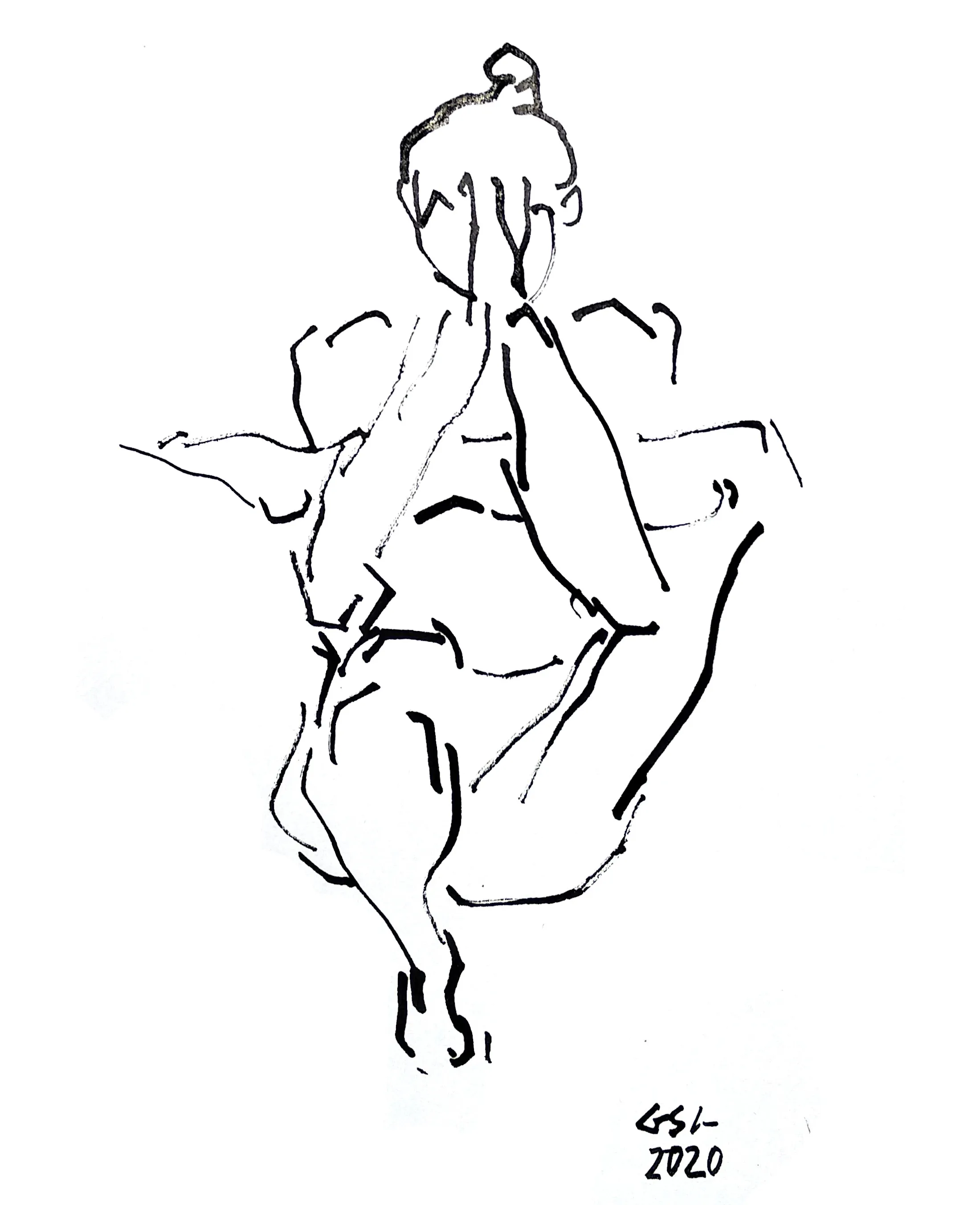 Rapid gestural figure drawing focused on movement and posture